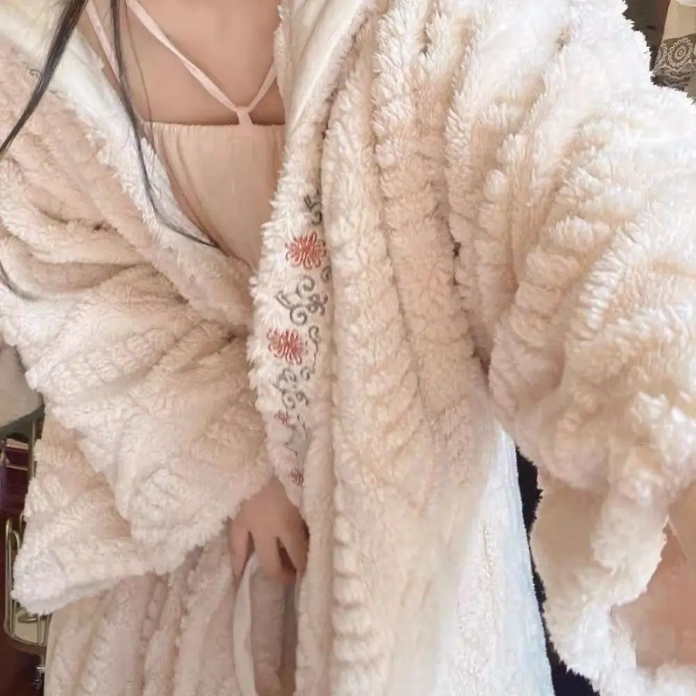 

Модная одежда для сна из кораллового флиса с цветочным принтом, зимние пижамы, халат, женский толстый теплый милый плащ, ночная рубашка с капюшоном, ночная рубашка