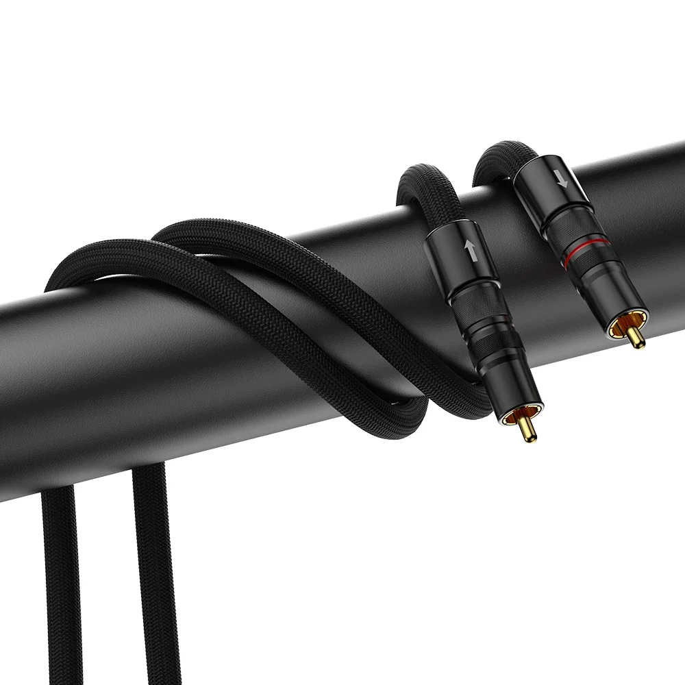 كابل Audiocrast-A75b Multp OFC مطلي بالفضة RCA، صوت وفيديو، كابل AV ذكر إلى ذكر، مطلي بالذهب لـ STB، DVD، TV، VCD