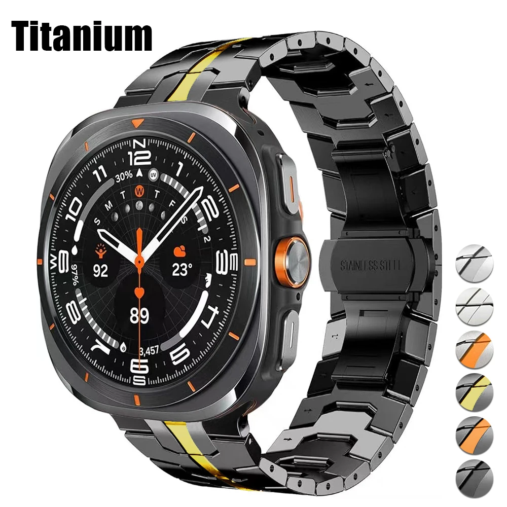 التيتانيوم الفاخرة الفرقة لساعة سامسونج جالاكسي الترا 2025 47 مللي متر سوار معدني الأعمال حزام لسامسونج غالاكسي الترا 2024 كوريا #1