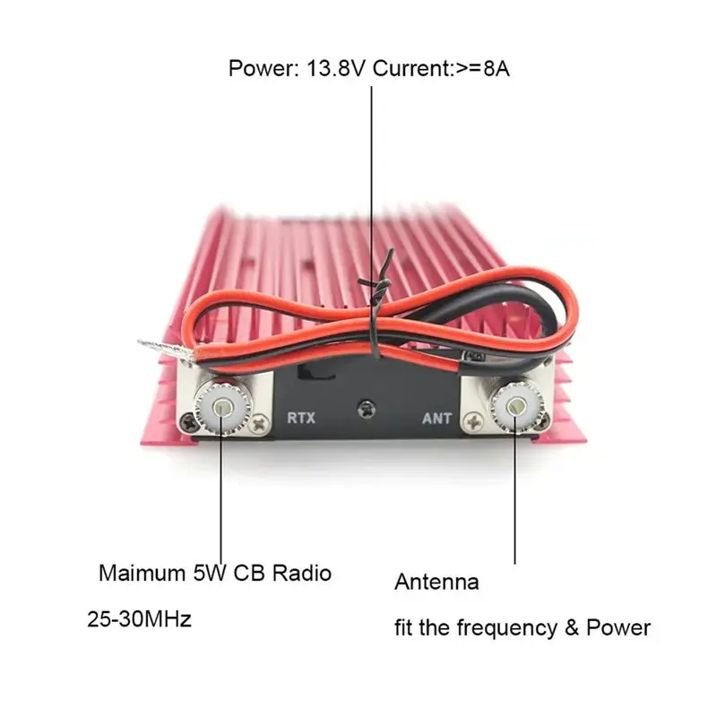 B92B BJ-200 Mini CB Amplifier High Power Full Mode 3-30MHz SSB Unilateral Amplifier 12-14V Switching Power Supply 100W