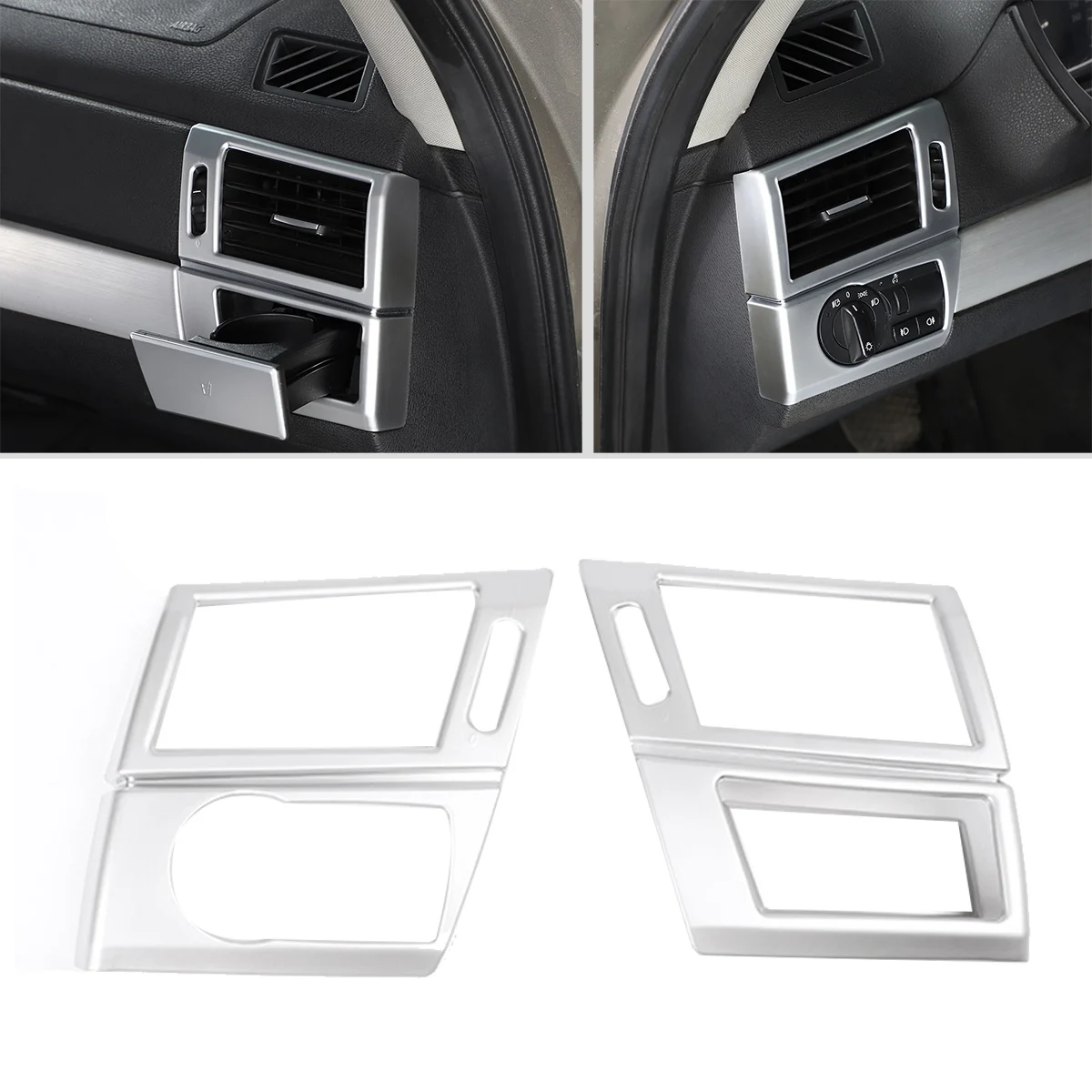 Car Dashboard Both Side Air Conditioning Outlet Frame Trim Cover Stickers for-BMW X3 E83 2003-2010