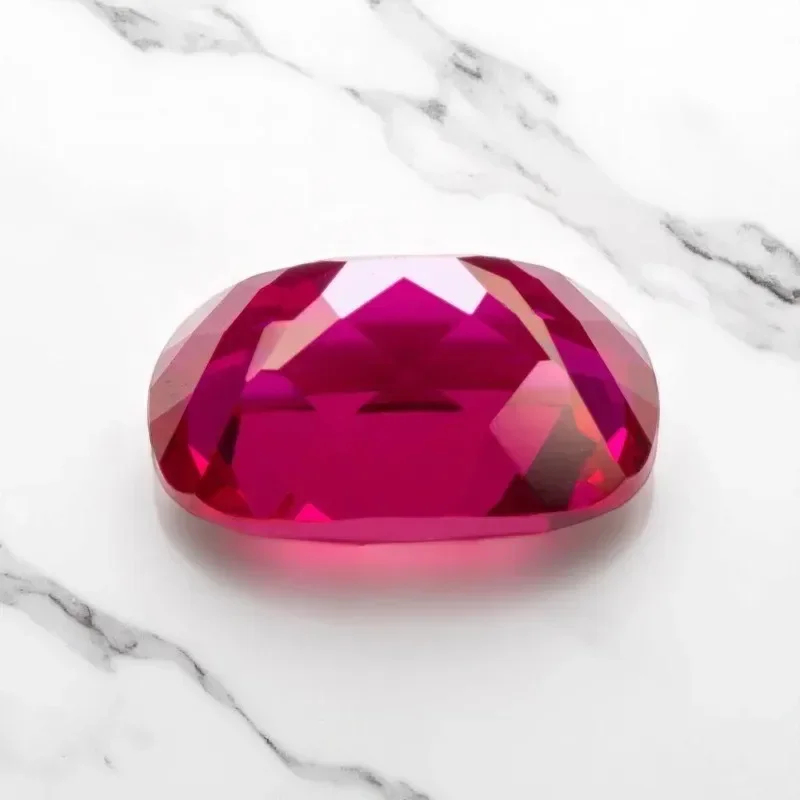

Lab Grown Ruby Red Color Rectangular Cushion Shape VVS1 DIY Advanced Charms Jewelry Rings Earrings Making Certificate