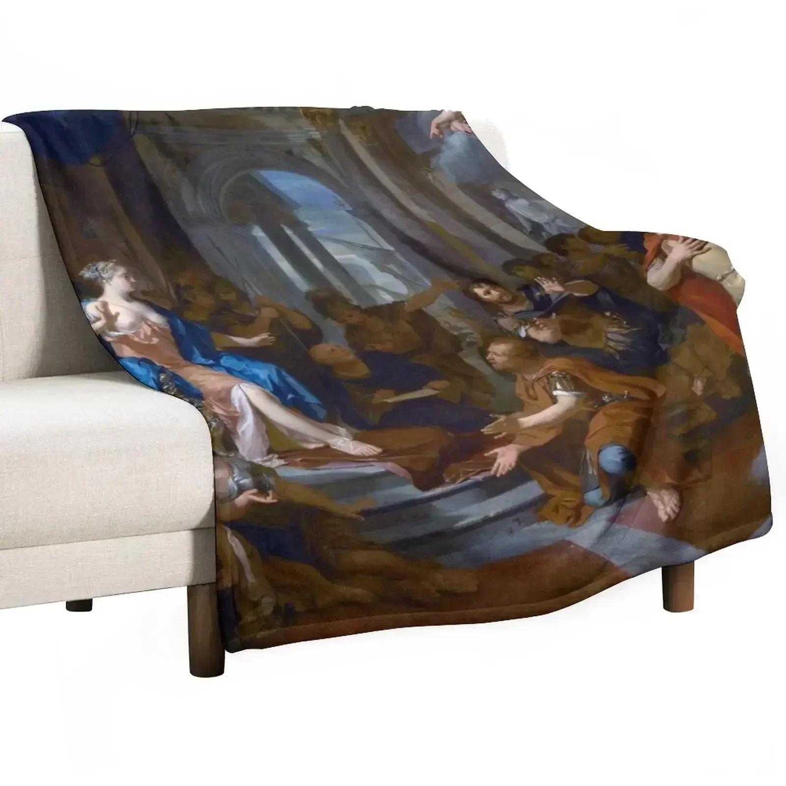 Dido and Aeneas by Nicolas Verkolye (c 1719) Throw Blanket Tourist Comforter sofa bed Blankets