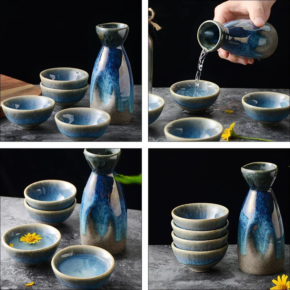 Sake Set Japanese Ceramic Cups Cup Traditional Serving Japan Bottle Saki Pot Decanter Winehot Sets Set Coldholders Warmer