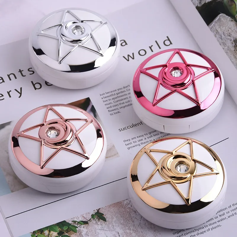 Marble Pattern Contact Lens Box Round High-end Color Contact Lens Care Water Box Color Contact Len Double Box Storage Mirror