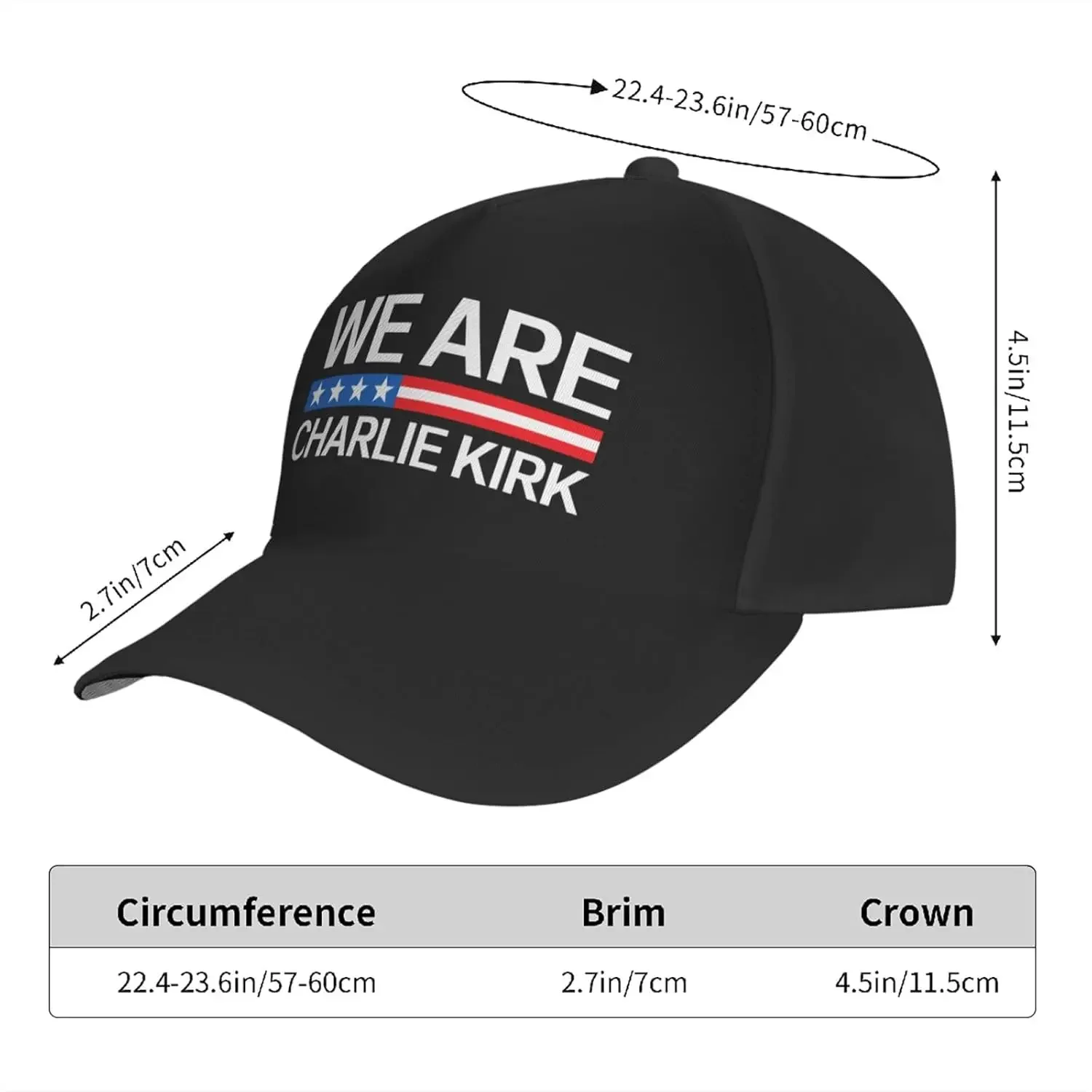 We Are Charlie Kirk Verstellbare Trucker-Kappe „Rip Charlie Kirk 1993-2025“ mit gebogenem Schirm – Baseballkappe für Herren und Damen – Detail 6