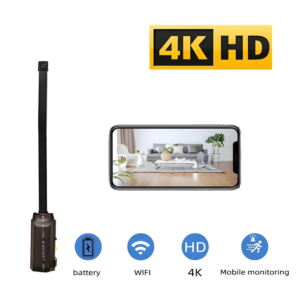 

4K HD mini WiFi camera, supports remote viewing, motion detection, home nanny style DIY camera