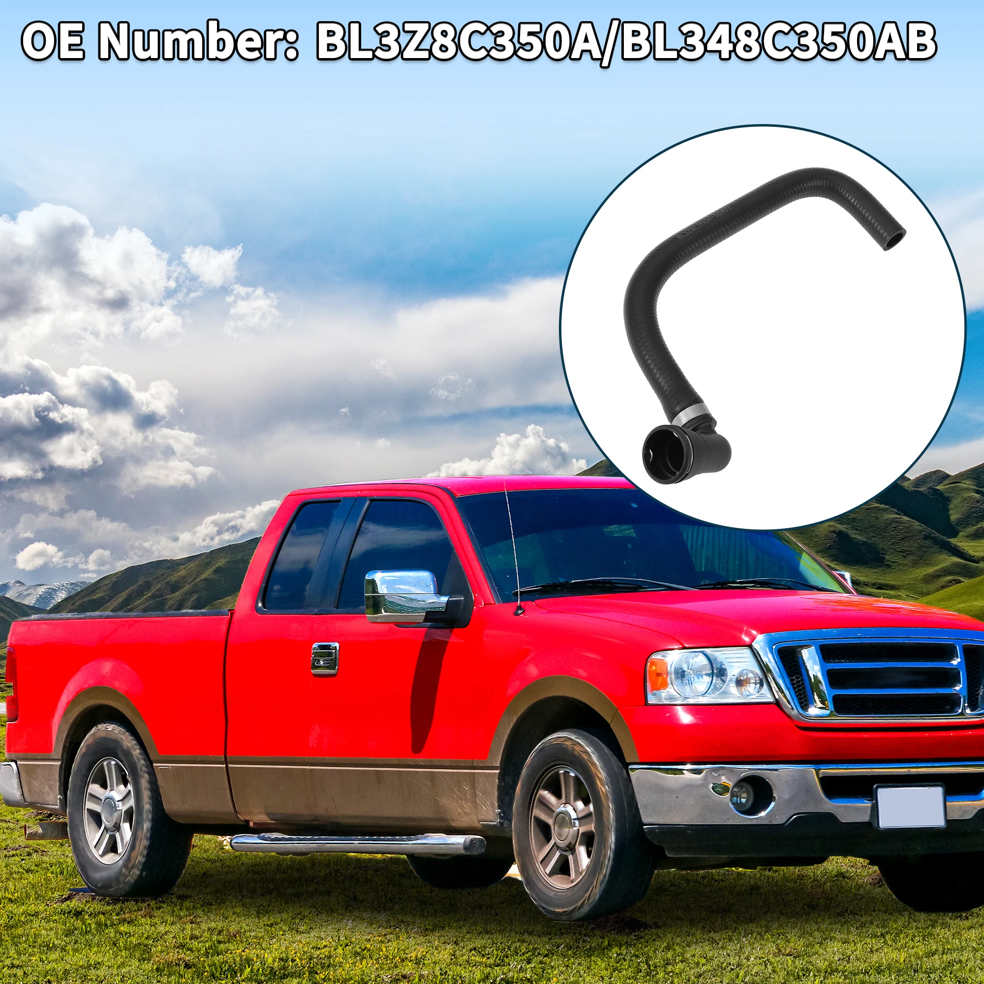 X Autohaux خرطوم مشعاع السيارة خرطوم سخان السيارة رقم BL3Z8C350A/BL348C350AB لفورد F-150 2011-2014 أنبوب تبريد مطاطي أسود