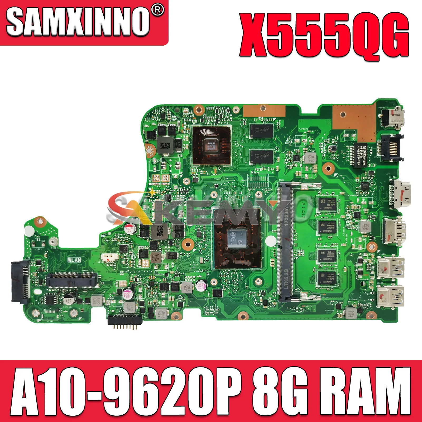 X555QG Laptop Motherboard For ASUS X555Q X555B X555BP Mainboard with A10-9620P CPU 8G RAM Fully test