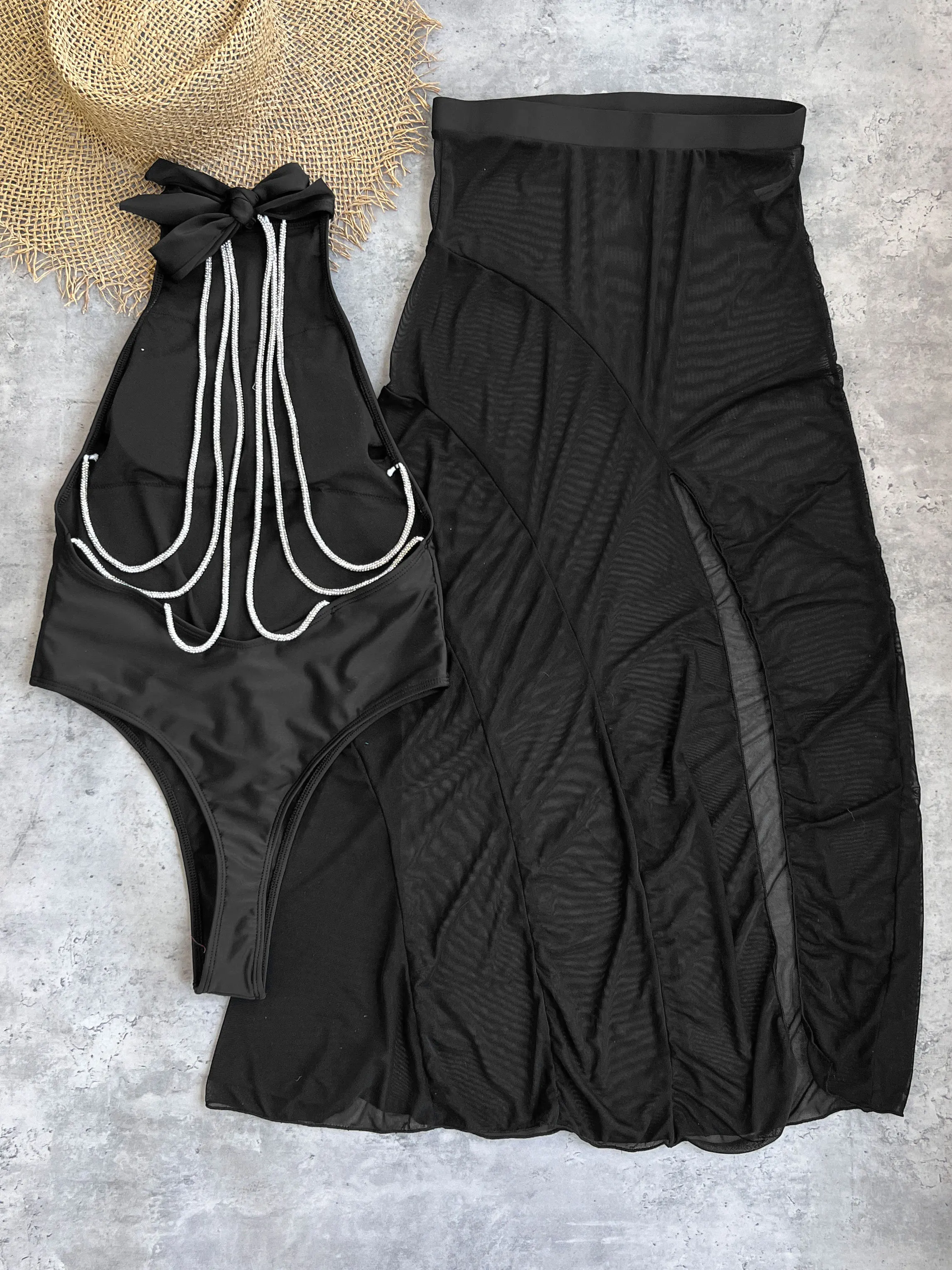 หัวเข็มขัดปิดไหล่บิกินี่กระโปรงผู้หญิงชุดว่ายน้ํา 2025 แนวโน้ม Biquini ชุดว่ายน้ํา Lady Holiday ชุดว่ายน้ําหญิง Beachwear ชุด