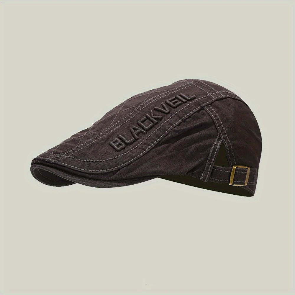 

1 Pc Casual Men's Hats Retro Berets Hat for Women Cotton Visors Embroidery Herringbone Flat Caps Artist Peaked Newsboy Cap