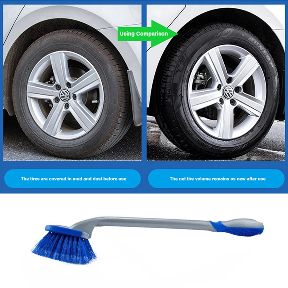 FUTUKNIGHT Car Wash Wheel Hub Brush Long Plastic Handle Hire Multi Purpose Cleaning Tool Tire Special Brush Decontaminate FUT025