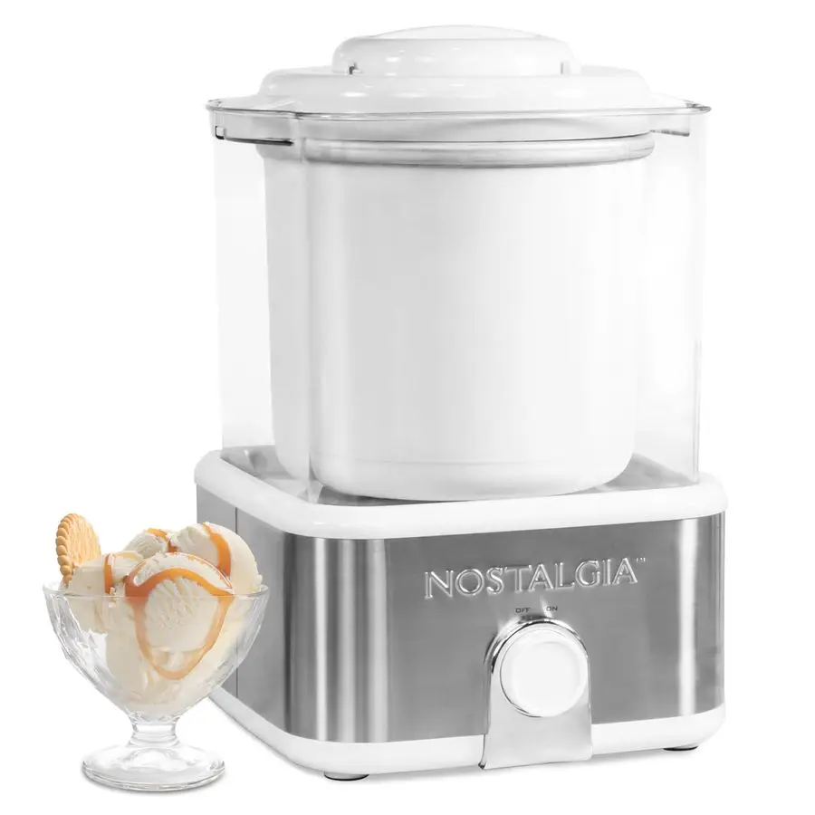 Electric Ice Cream Maker with 2Qt Double Insulated Gel Canister amp Stainless Steel Base Makes Sorbet, Soft Serve, and Frozen Yo