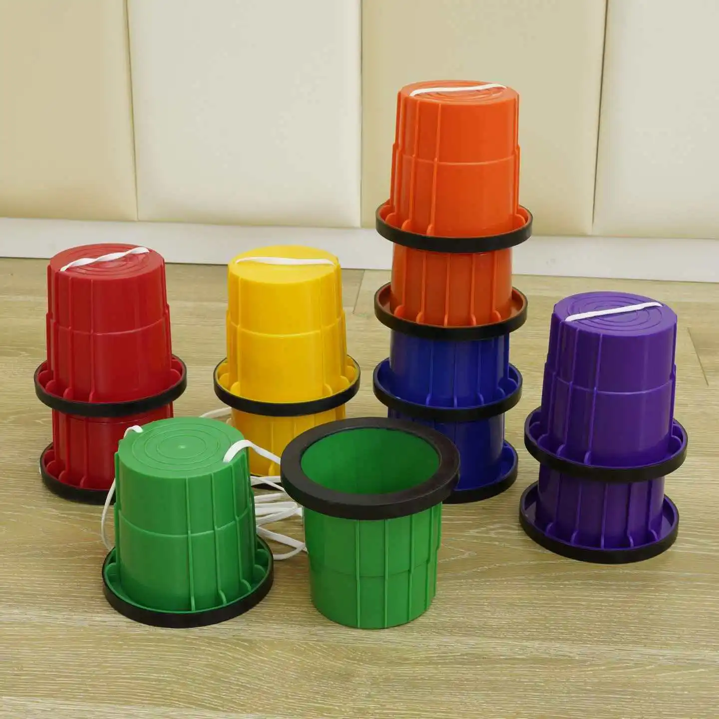 Trampoli a Secchio per Camminare in Plastica Antiscivolo, Giocattoli Sensoriali per Bambini, Giochi per Parco Giochi Interno ed Esterno per Equilibrio e Coordinazione