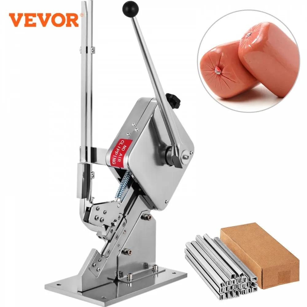 VEVOR Manual U-shape Sausage Clipper Clipping Machine Food Clipping Maker for Sausage Packing Sealing with 2 Boxes of Buckles