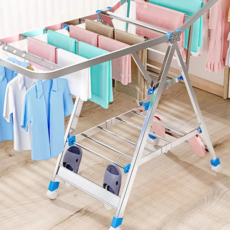 Balcony Retractble Clothes Hanger Rack Pretty Princess Foldable Bathroom Drying Racks Kids Tripod Cabides Para Roupas Furniture