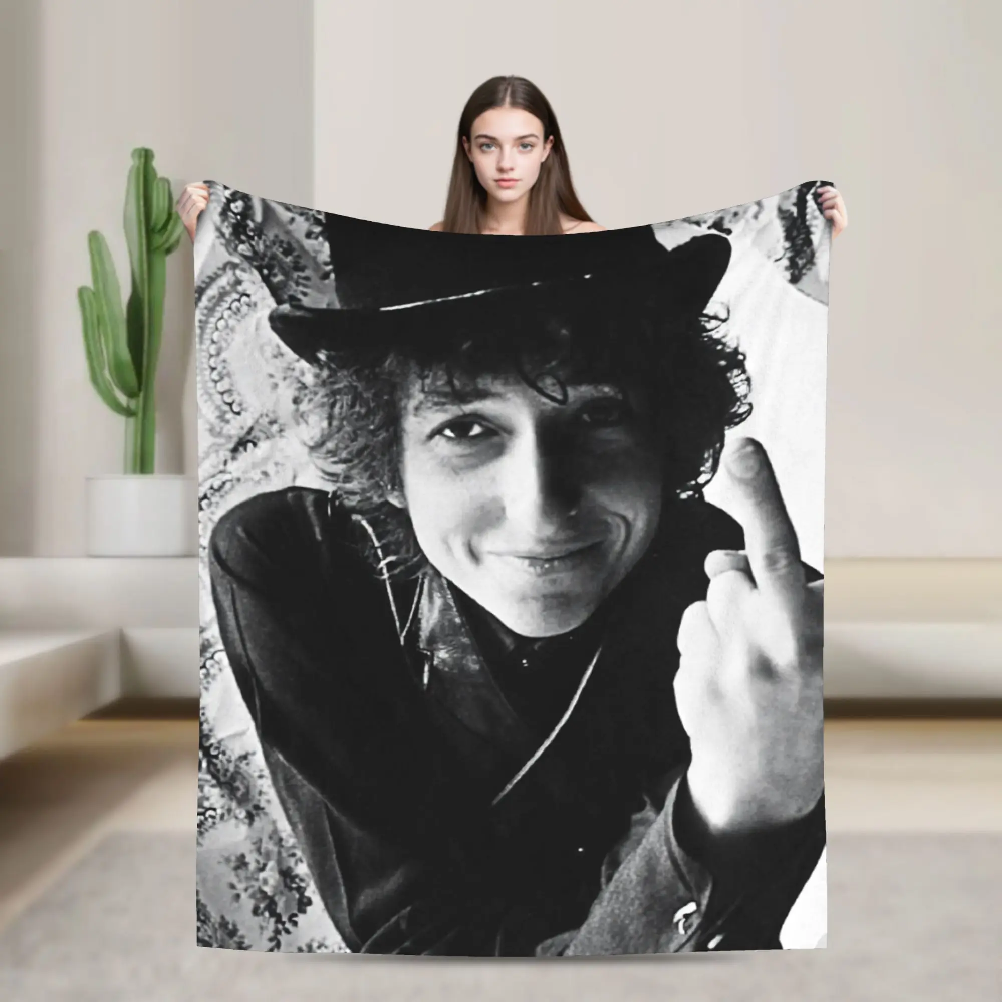 Bob Dylan Singer Gift Blanket For Men Women Super Soft Cozy  Throw Blankets for Sofa 50x60 Inches Multiple Sizes