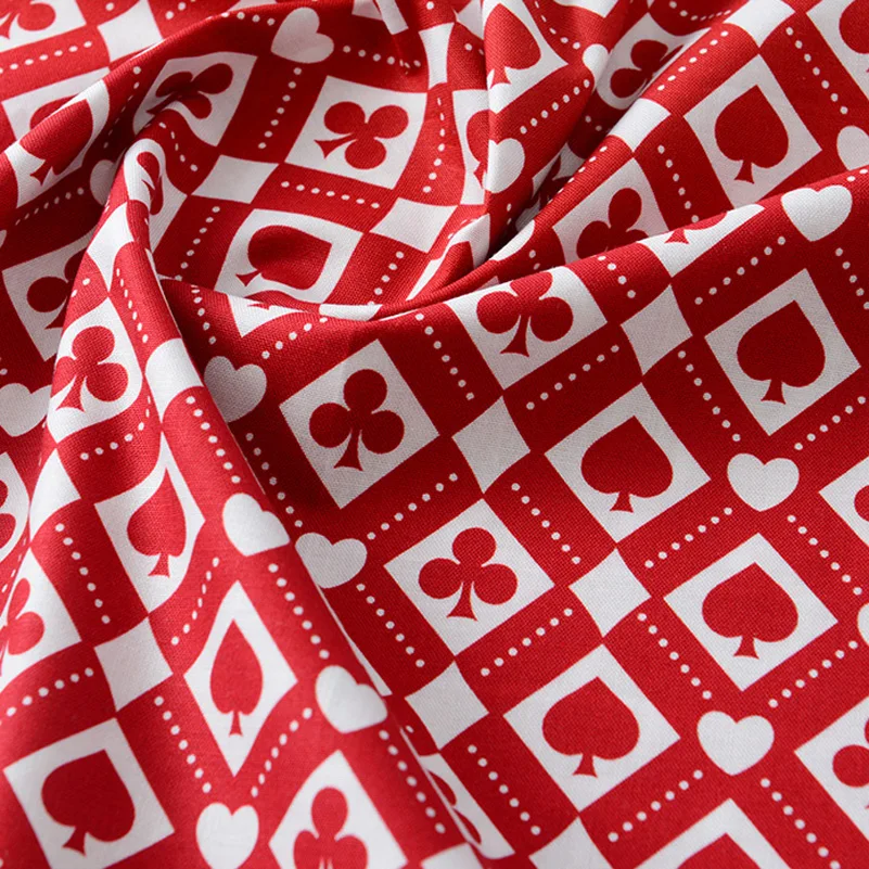 New listing Ins Poker Element Cotton Digital Printing Fabric For Sewing Handmade DIY Clothing Tablecloth Home Furniture Decor Te view 5