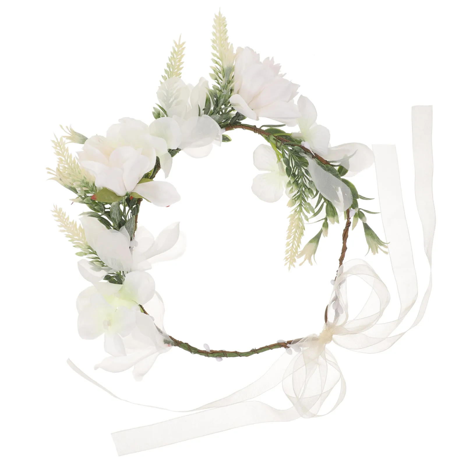 

Flower Crown Headb Wedding Photography Accessory 12cm Flower for Girls Ladies Plastic Branch Floral Headpiece