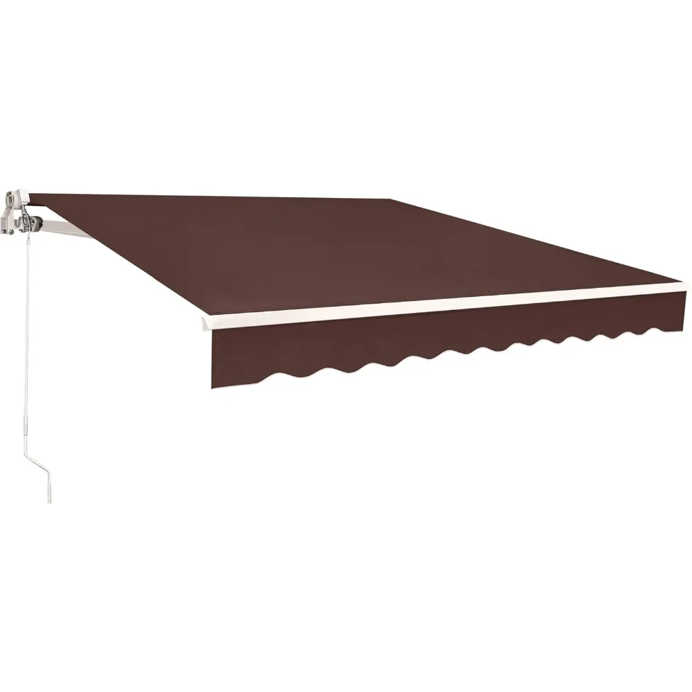 

9.9 x 7.8 Feet Manual Retractable Patio Door Window Awning Sunshade Shelter Outdoor Canopy, 0810 (Coffee Brown, 9.9'(L) x 7.8'(