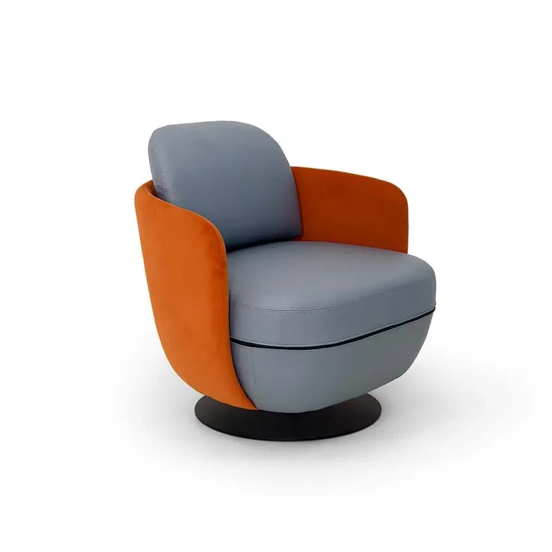 Light luxury leisure chair, technology cloth lazy sofa chair, office rotatable business 5 in a group