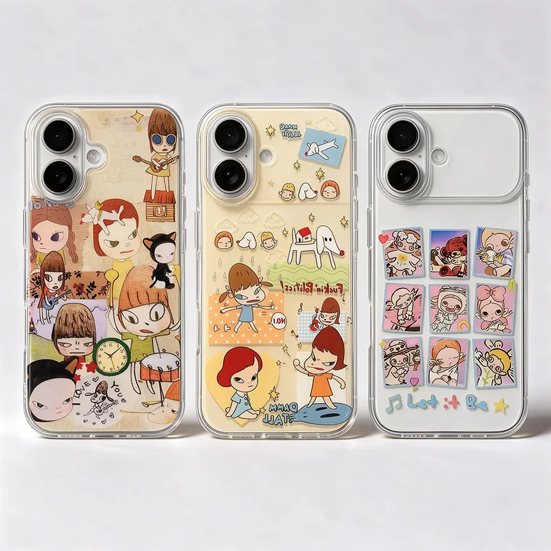 Yoshitomo Nara Collage Phone Case For Samsung Galaxy S26 S23 S22 S21 S24 S25 Ultra Plus FE A16 A17 A36 A53 A55 A37 A57 5G Cover