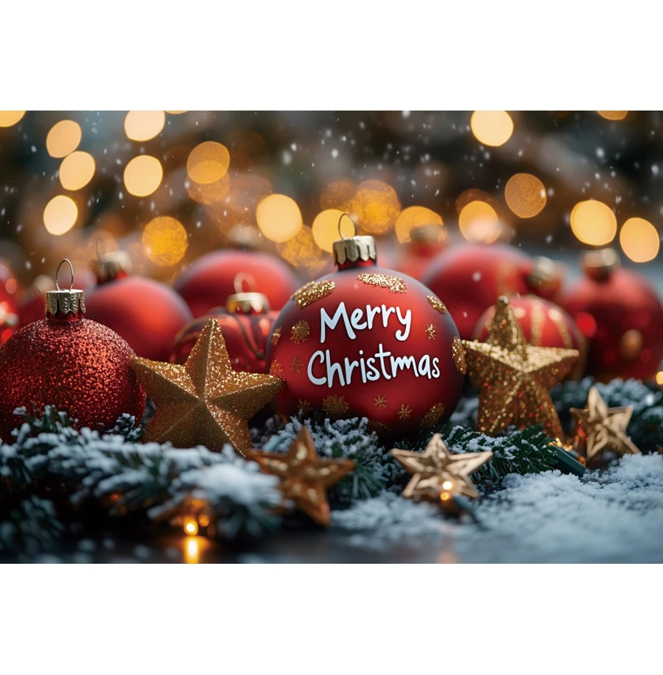 Merry Christmas Photography Backdrop Red Bells Candies Baby Kids Portrait Family Xmas Party Photocall Background Decor Banner