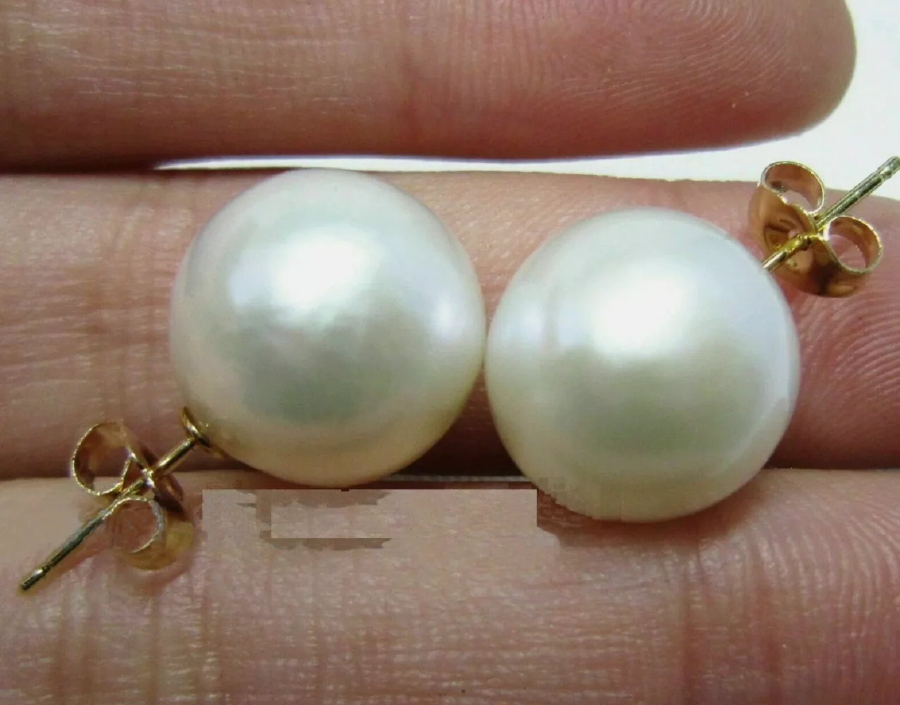 

New Huge 12-13mm South Sea White Round Pearl Earrings 14K - 9-10mm 10-11mm 11-12mm