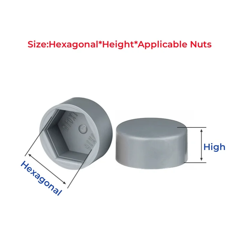 M4~m30 Pe Bolt Nut Cap Cover Car Wheel Dome Exposed Hexagon Plastic Car Tyre Nut Screw Exterior Decoration