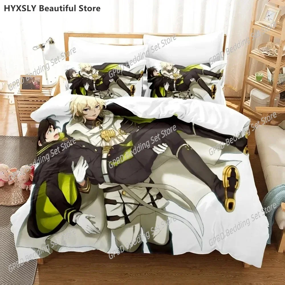 Seraph of the end Anime Bedding Set Single Twin Double Queen King Cal King Size Bed Linen Set