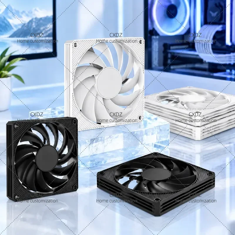 9015 Thin Fan Desktop Host Computer Case 9cm Fan White 9215 Temperature Control Silent CPU Radiator
