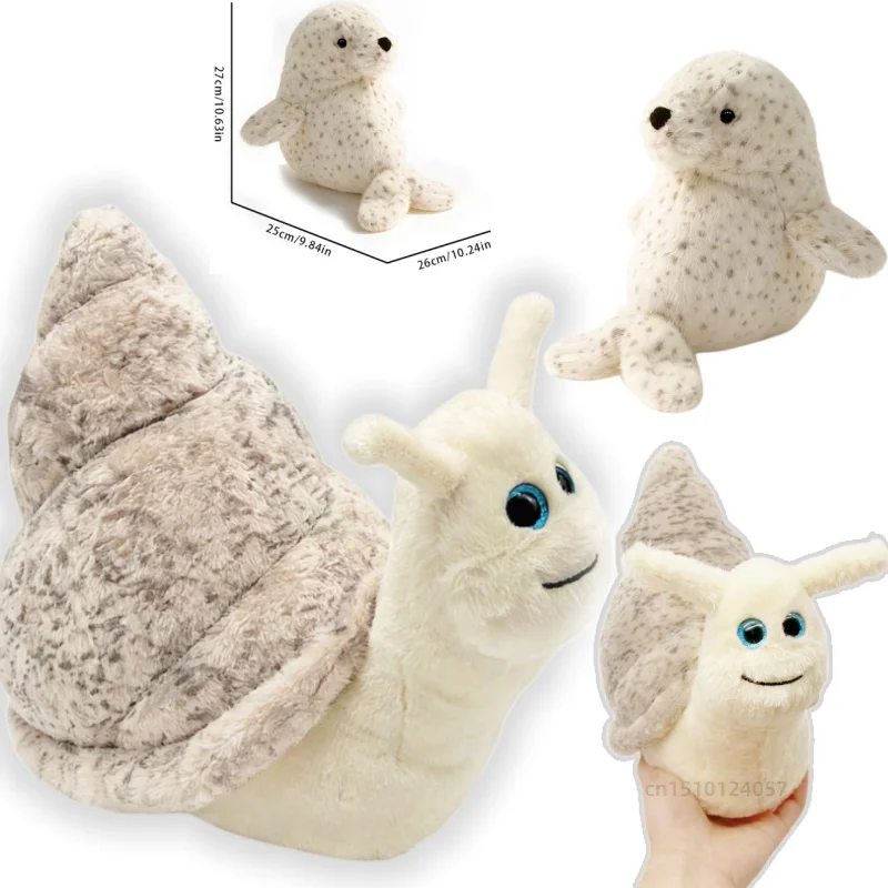 Cartoon Spot Sea Snail Seal Soft Dolls Creativity Animals High Quality Baby Comforting Figurine Birthday Gifts for Girls Boys