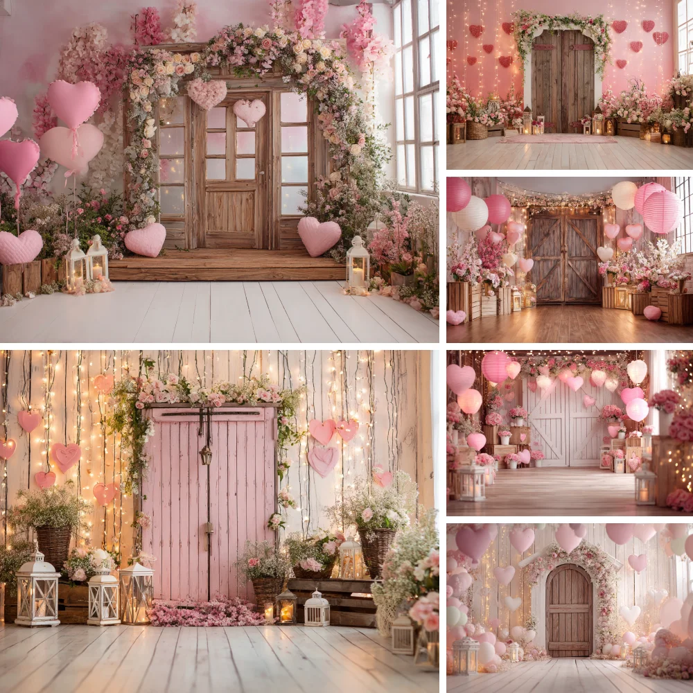 

Valentine's Day Backgrounds for Photographs Red Rose Heart Balloon Curtains Backdrop Poster Wallpaper Studio Shooting