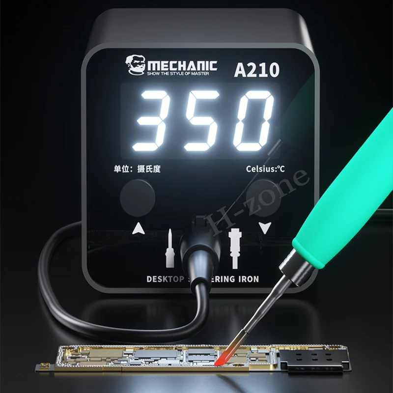 Imagem -02 - Mecânico Desktop Ferro de Solda Inteligente Led Grande Display Núcleo de Aquecimento Proteção contra Curto-circuito Estação de Solda A210 C210