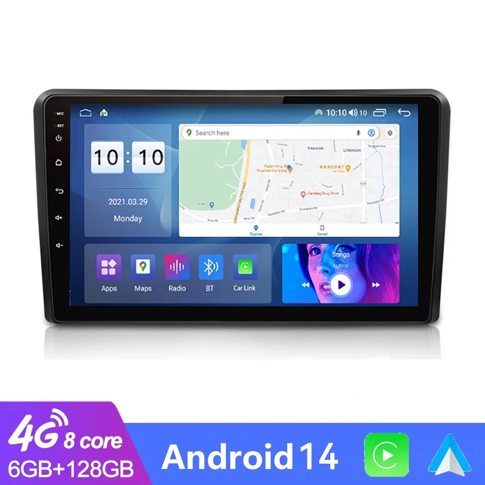 

4G+64G Wireless Carplay Android Auto Car Radio For Audi A3 2 8P 2003 - 2011 2012 2013 Multimedia BT GPS autoradio 4G WIFI DSP