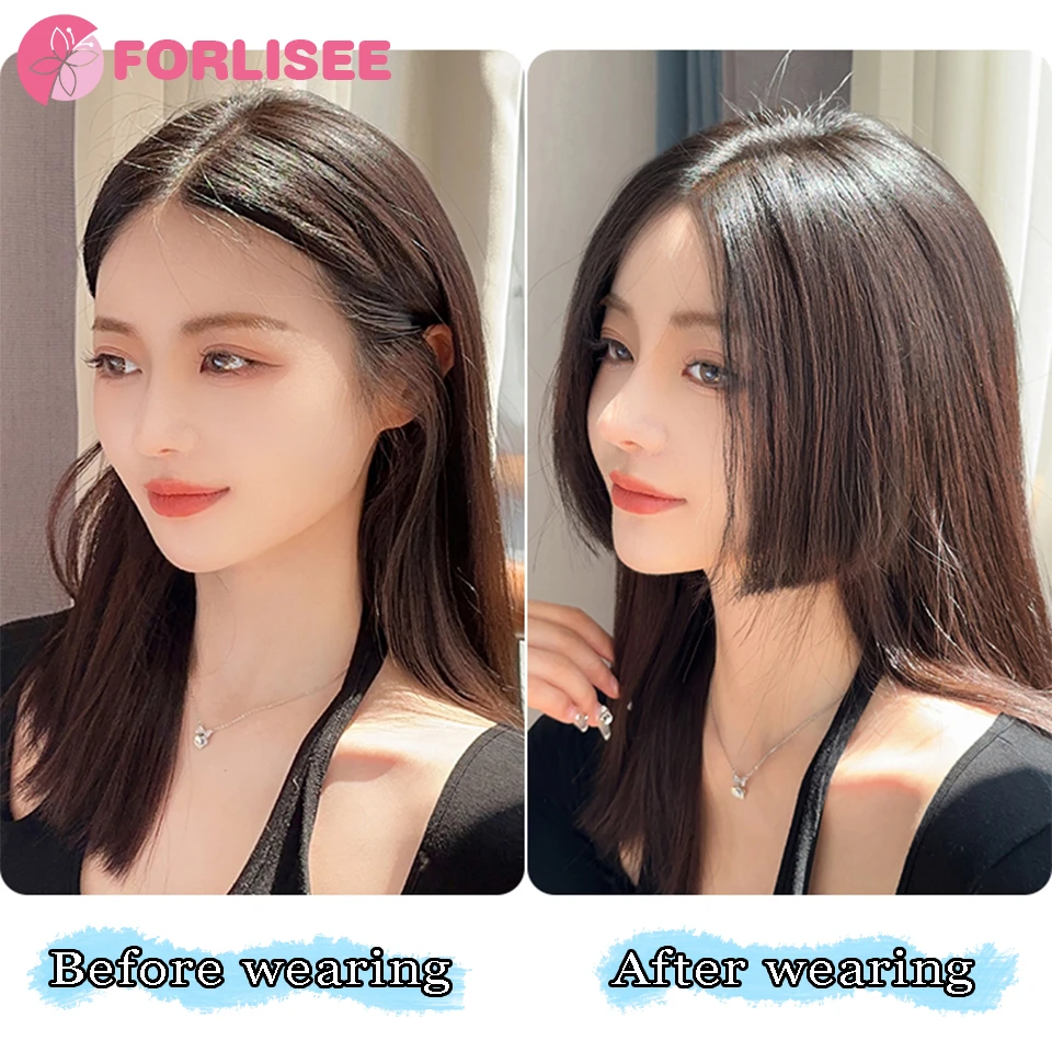 Synthetic Ancient Style Princess Cut Bangs Wig Female Natural Forehead Fake Bangs Sideburns Wig Piece Middle Part Bangs Wig