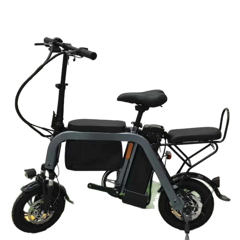 Intelligent electric vehicle two wheeled bicycle double seat Baoma red gray.