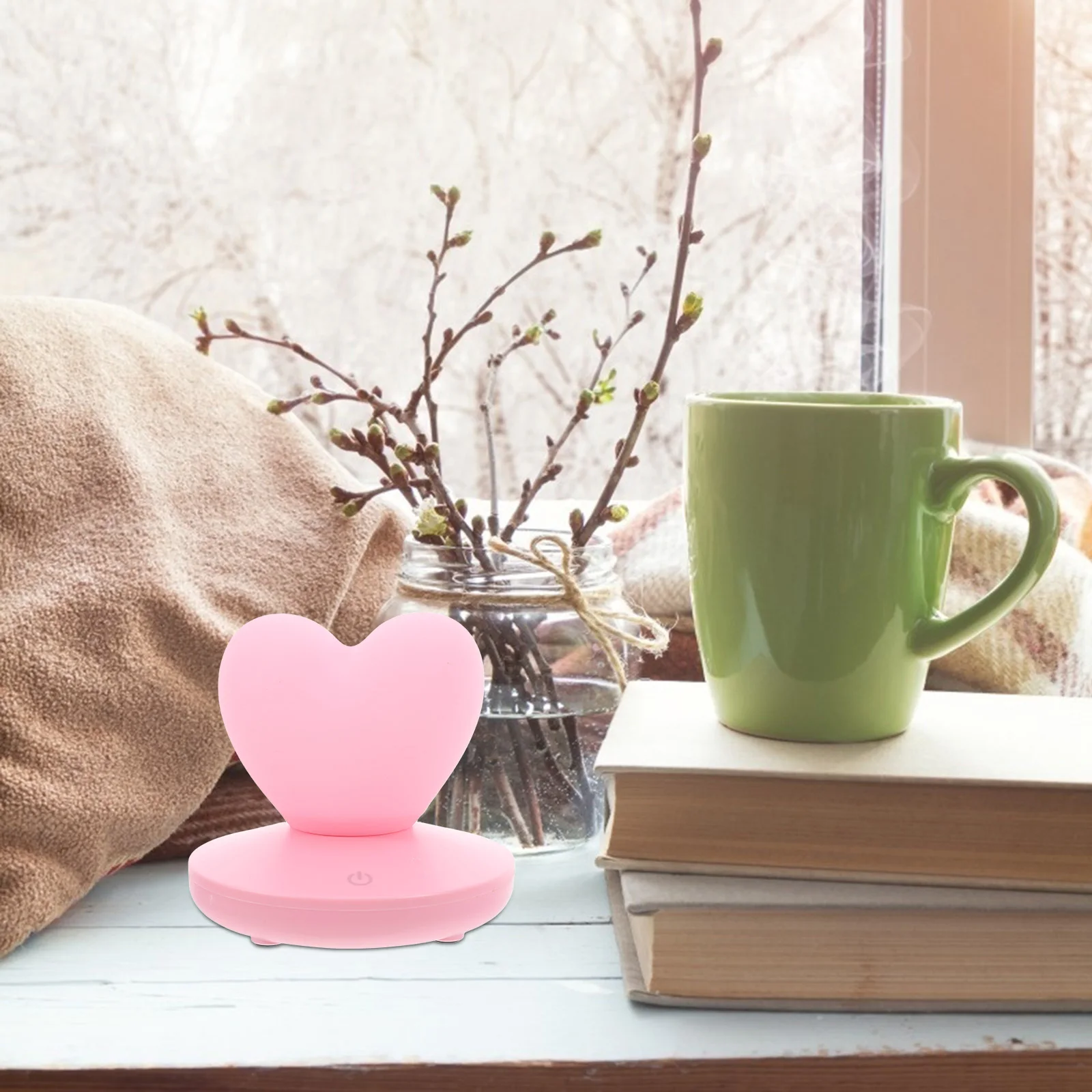 

Touch Lamp USB Powered Night Light for Bedroom Home Office Cozy Atmosphere Decorative Heart Shaped Illumination