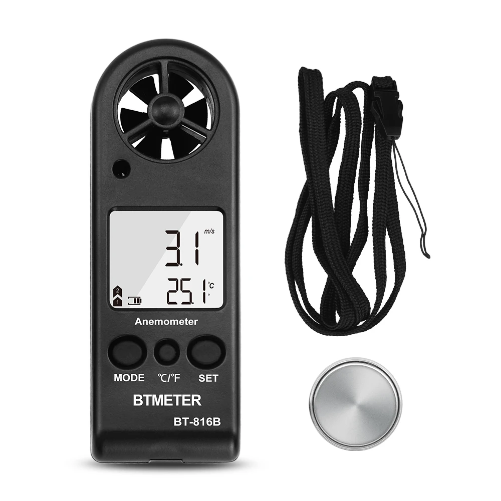 

Anemometer Handheld, Mini Digital Wind Speed Meter, Measuring Temperature, Max/Average/Current Wind Speed, Wind Chill Indication