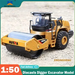 Huina 1:50 Diecasts Digger Excavator Model Backhoe Loader Toy Vehicles Bulldozer Toys for Boys Collectables Christmas Gifts