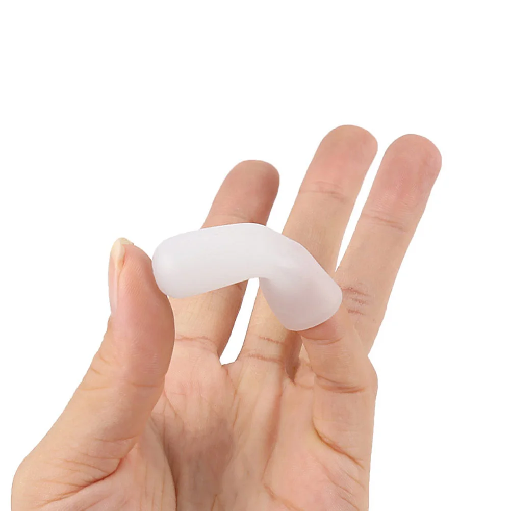 1 Pair SEBS Finger Protector Anti Finger Moisturizing Sleeve (White color) finger caps finger sleeve SEBS finger caps