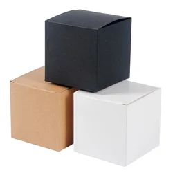 100pcs 4x4x4cm Kraft Paper Box Cosmetic Handmade Soap Candy Packing Box Small Gift Boxes For Baby Shower Wedding Birthday Party