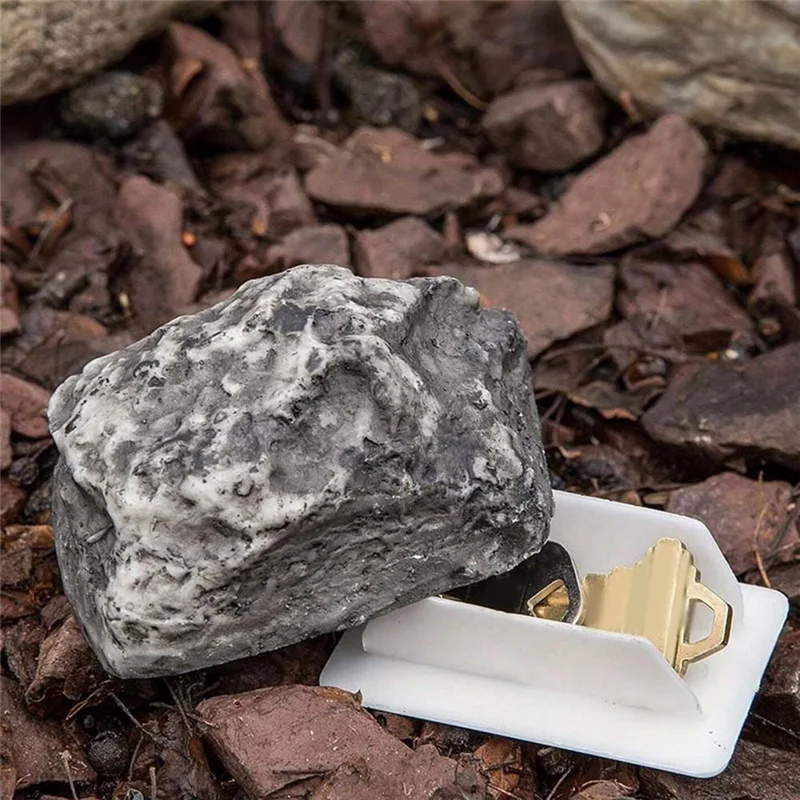 N93R 4PCS Spare-Key Rock - Looks & Feels Like Real Stone - Safe For Outdoor Garden Or Yard, Key Hider Box Easy Install