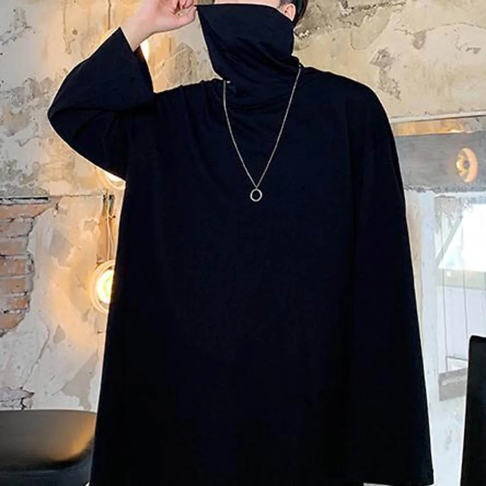 XS-5XL Autumn Male Solid Color Long-Sleeved T-Shirt American Retro Simple Fashion Trend Loose Casual Niche Men's New Tops 2025