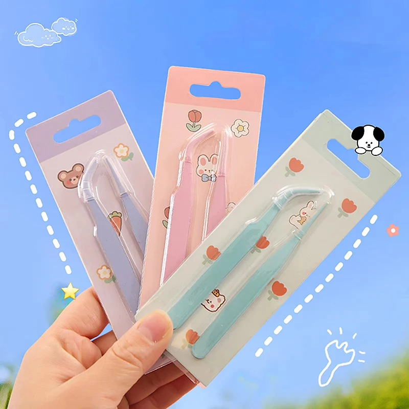 Creative Macaroon Color Clip Metal Tweezers For DIY Portable Tool Accessories For Daily Repair Easy Carry Design For Daily Work