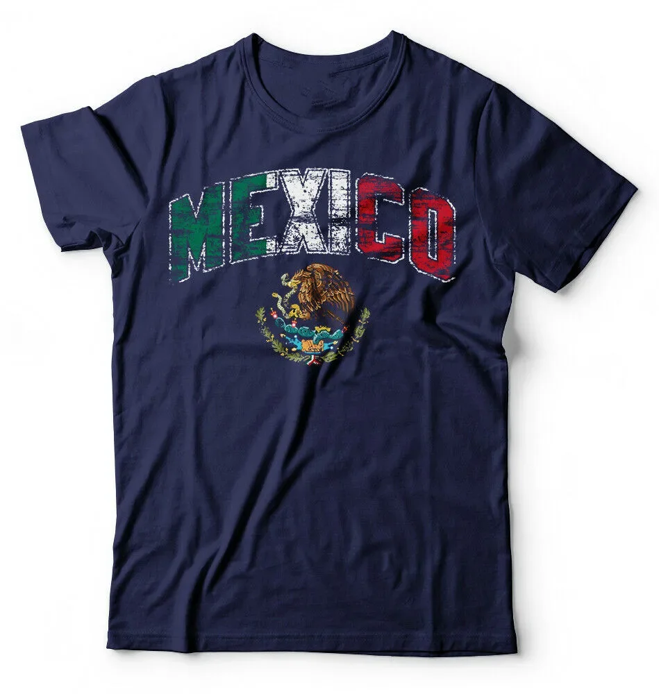Mexican Heritage National Flag Eagle Coat of Arms T-Shirt. Summer Cotton Short Sleeve O-Neck Mens T Shirt New S-3XL