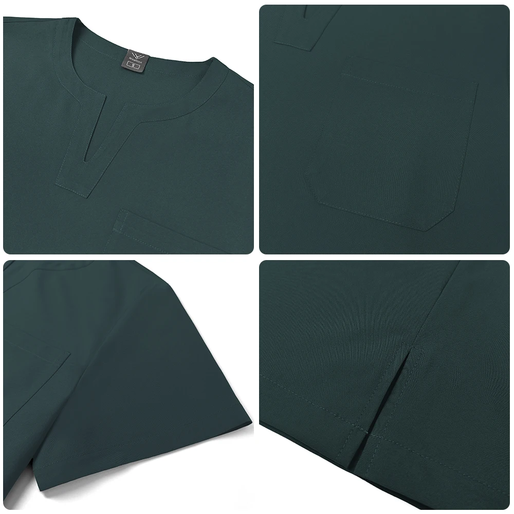 الدعك الطبية موحدة النساء ممرضة فرك مجموعة جيب علوي + السراويل 2 قطعة دعوى التمريض غرفة العمليات الملابس صالون تجميل ملابس العمل