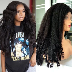 12A Malaysia Hair Glueless 4x4 HD Lace Wig Kinky Weave Lace Front Wigs 100% Human Hair for Women Yaki Wave Lace Closure Wigs