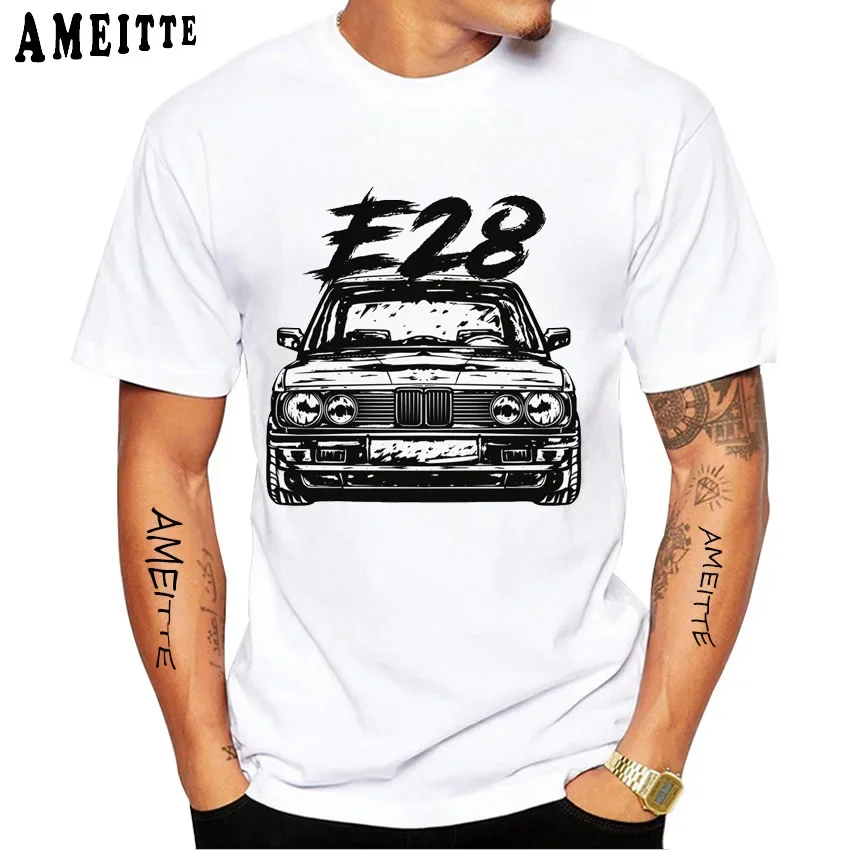 Legend German EUMD E28 M5 Low Style Skull Drive T-Shirt Summer Tshirts Men Short Sleeve Vintage Boy Casual t shirt White Tees