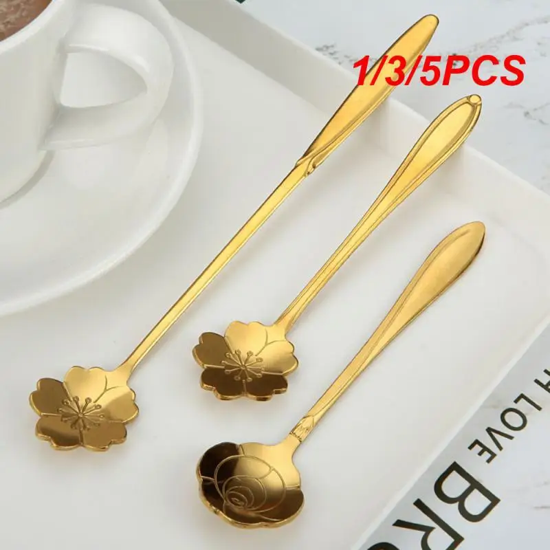 1/3/5PCS Teaspoon Simple And Generous Comfortable To Hold Pretty Stainless Steel Coffee Stirring Spoon Stainless Steel